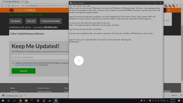 How To Make Wolfenstein 3d Work With Windows 10 OpenGl No DOSBox Required!