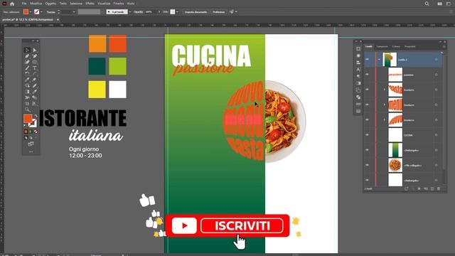 Come creare un Poster per Ristorante con Adobe Illustrator смотреть онлайн