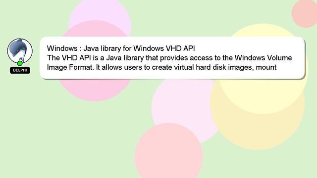 Windows : Java library for Windows VHD API смотреть онлайн