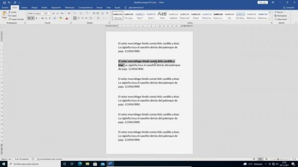 WORD 2019: Letra Cursiva y sus Opciones.