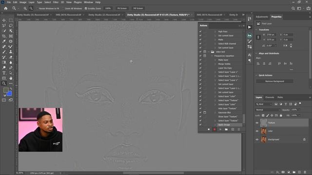 How to Create 8bit Frequency Separation Action in Photoshop смотреть онлайн