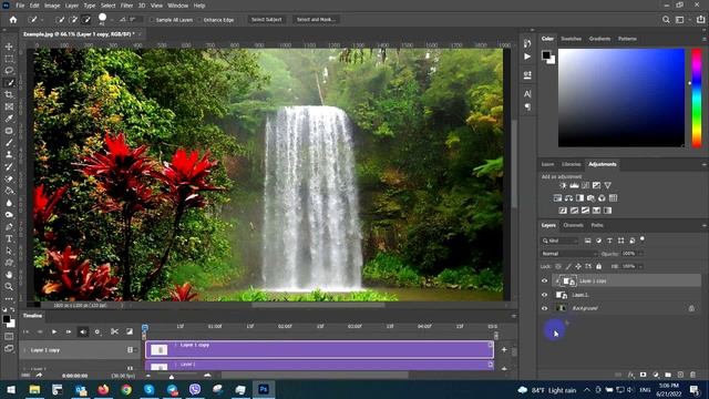 How to create water fall in Adobe Photoshop [ Timeline, Animation] смотреть онлайн
