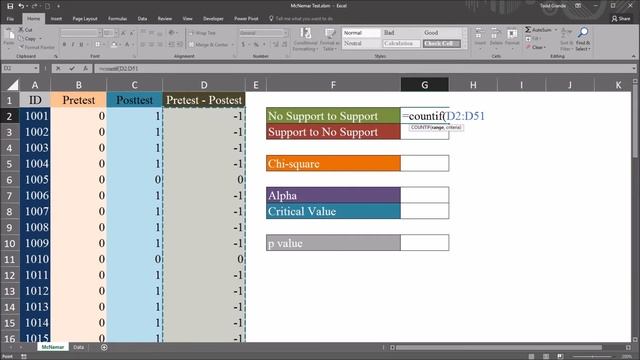 McNemar Test in Excel смотреть онлайн