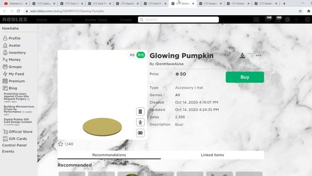 (NEW) ROBLOX PUMPKIN HEADS FOR 50 ROBUX?! смотреть онлайн