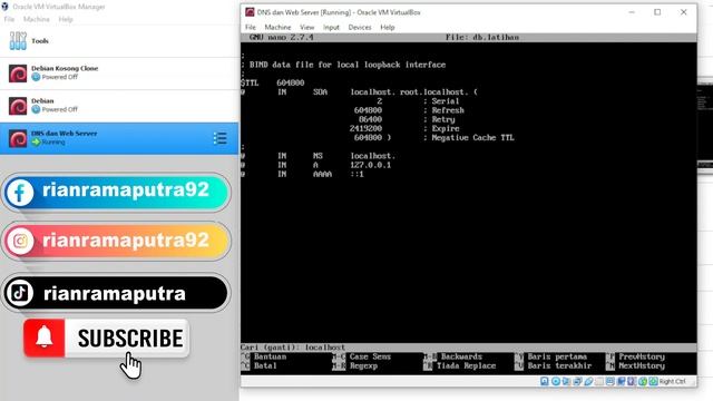 Cara konfigurasi DNS dan Web Server Debian 9 di VirtualBox hanya dengan satu jaringan saja смотреть онлайн