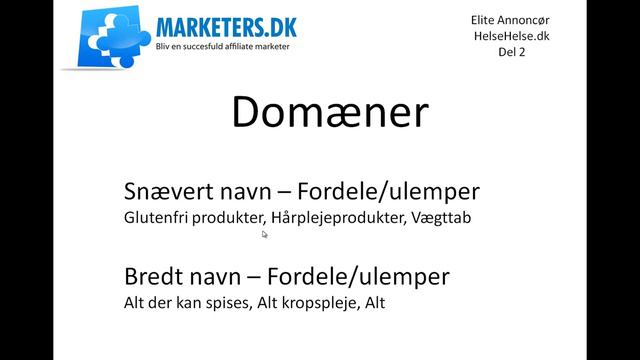 Marketers.dk Elite Annoncør: Helsehelse.dk Webinar 2 Af 2