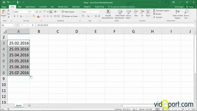 Excel'de Aylara göre tarihleri oluşturma- 385.video | Ömer BAĞCI смотреть онлайн