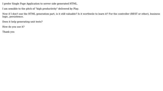 Is it worthwile to learn/use Play framework (for Scala or Java) if I don't use the MVC in it смотреть онлайн