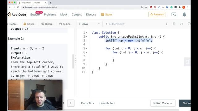 Leetcode 62. Unique Paths [Java] P.S. the Amazon interview question смотреть онлайн