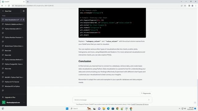 Data visualization in python after connecting to a database смотреть онлайн