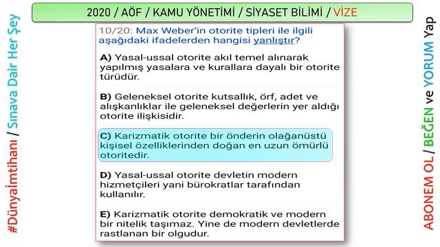 2020 / AÖF / 3. DÖNEM / KAMU YÖNETİMİ / SİYASET BİLİMİ / VİZE смотреть онлайн