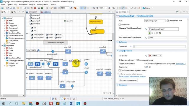 Имитационное моделирование Anylogic. Риэлтерское агентство