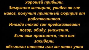 К чему снится навоз