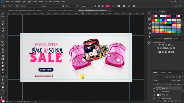 Facebook Banner | Banner | Web Banner | Banner design in Adobe Photoshop cc смотреть онлайн