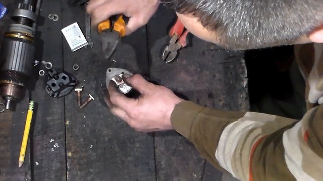 Ремонт втягивающего стартера ваз 2107,ремонт контактных пятаков. смотреть онлайн