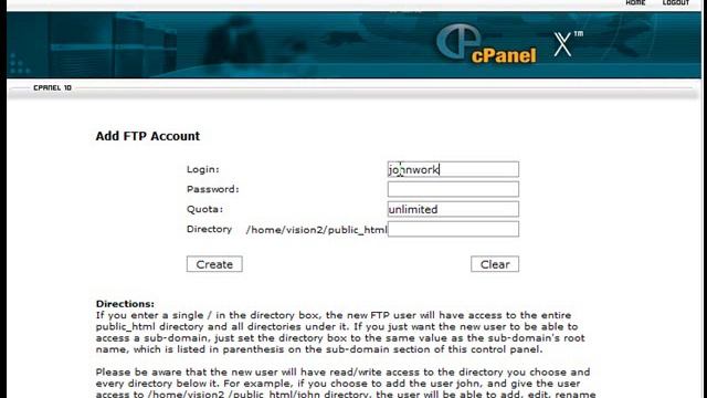 Web Hosting Cpanel: FTP server account manager смотреть онлайн