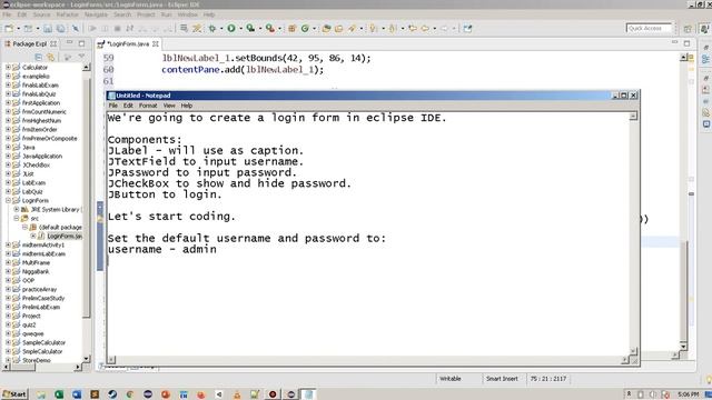 How to make a Login Form in eclipse смотреть онлайн