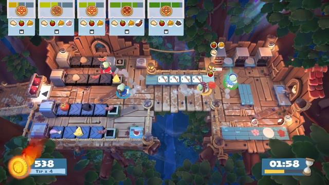 3-2 - Overcooked 2 DLC : Campfire Cook Off - 4 Player Gameplay No Commentary