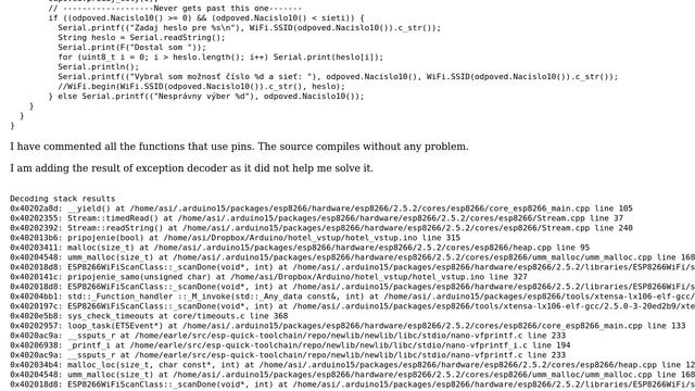 Arduino: NodeMCU V3 Serial input results in Fatal exception 9 (LoadStoreAlignmentCause) смотреть онлайн