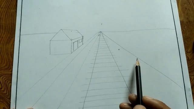 How to draw landscape using 1 point perspective // drawing landscape in 1 perspective view смотреть онлайн