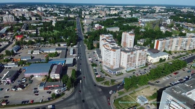 Вологда , район Бывалово , Пошехонское шоссе с высоты птичьего полета . 09.06.2021. смотреть онлайн