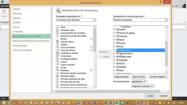 Activar el menu de Desarrollador en Excel 2013 смотреть онлайн