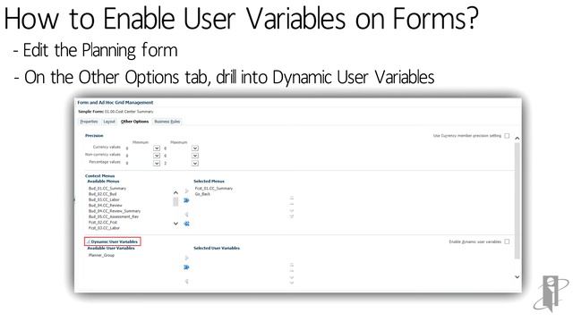 How to Create and Enable User Variables in Hyperion Planning смотреть онлайн