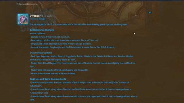 News for Hearthstone Battlegrounds ~ 24.4.1 Patch смотреть онлайн
