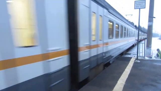 Электропоезд ЭД4М-0491 ЦППК платформа Башкино 1.02.2019 смотреть онлайн