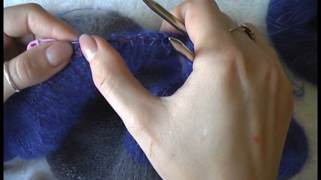 Кардиган из мохера спицами подробный МК, часть 1