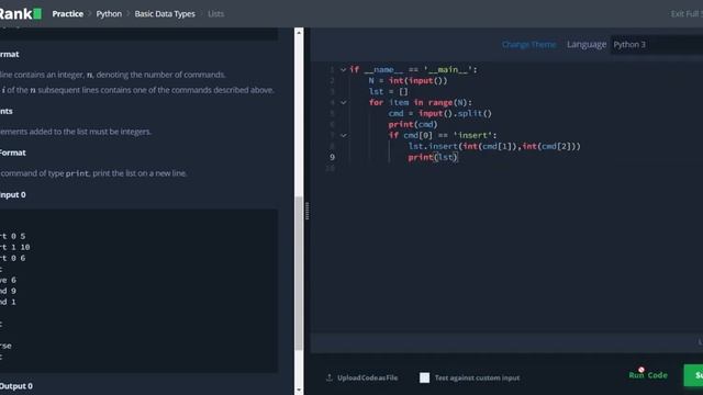 Python | Lists | Hackerrank Solution смотреть онлайн