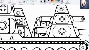 Как Нарисовать Танк Мега Гибрид Из Трех КВ-44 - Мультик про танки