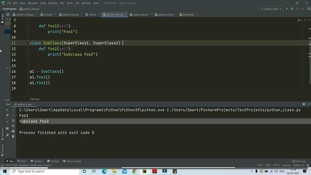 Method overriding in python | Python3.9 | Python tutorial for absolute beginners in Hindi смотреть онлайн