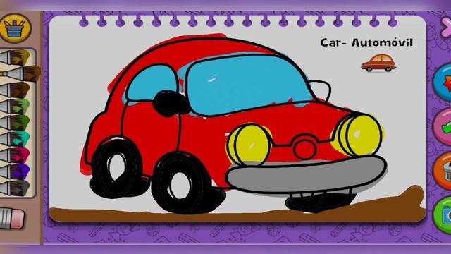 Paint a car. Coloring and Learn for you kids - Car painting - Coloring and Learn - Educational Game смотреть онлайн