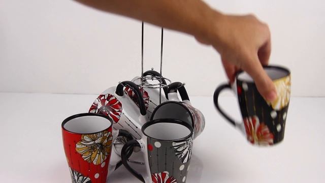 Набор чайных кружек ВНабор чайных кружек ВНC - 362/ 340мл 7 предметов /хром подставка смотреть онлайн