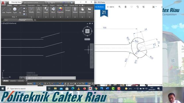 AutoCAD Tutorial Latihan 22 (Line, Circle, Circle ttr, Offeset, Dimensi) смотреть онлайн