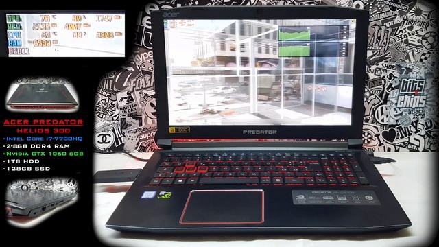 Acer Predator Helios 300 - World War Z benchmark (Core i7 7700HQ GTX 1060 6GB) смотреть онлайн