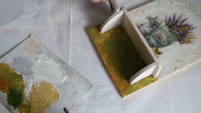 Как сделать фреску простыми материалами? Мастер-класс "Полочка с лавандой". смотреть онлайн