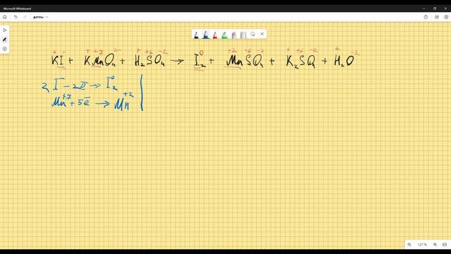 KI+KMnO4+H2SO4=I2+MnSO4+K2SO4+H2O смотреть онлайн
