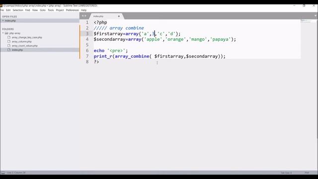 Array Combine | PHP Array Function смотреть онлайн