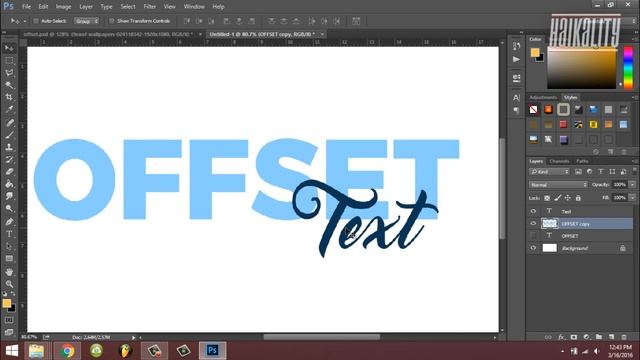 How To Offset Text On Adobe Photoshop CC (Offsetting Text For Typography Tutorial)