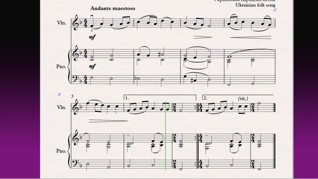 А в тому саду 35 In that garden (Ф-но)/(P-no)Скрипка 2 класс / Violin 2 grade