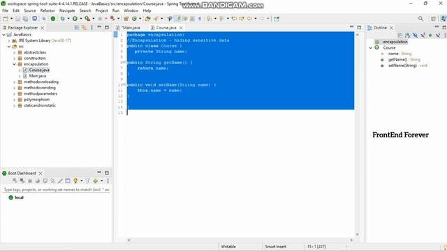 Encapsulation In Java Tamil | Java Spring Boot Tutorial For Beginners In Tamil | смотреть онлайн