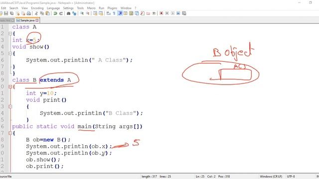 Inheritance program in Java-example-1| lec 36 | Java Tutorial| BhanuPriya смотреть онлайн