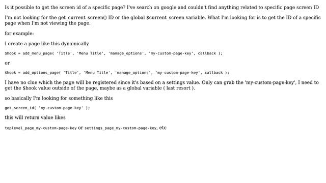Wordpress: How to get specific page screen ID? смотреть онлайн