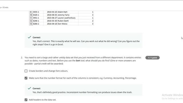Week-4 Quiz | Sorting | Excel Skills for Business: Essentials | Coursera смотреть онлайн