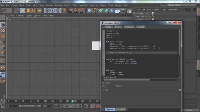 Cinema 4d Tutorial - Python Scripting SNAKE Game смотреть онлайн