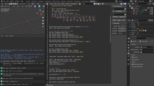 How to simulate Rigid body Physics with Blender 2.93 and Python смотреть онлайн