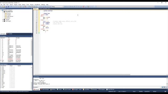EmBitz IDE - STM32F103 Cortex M3 Assembler - CPU Register Rotate Right Instruction смотреть онлайн