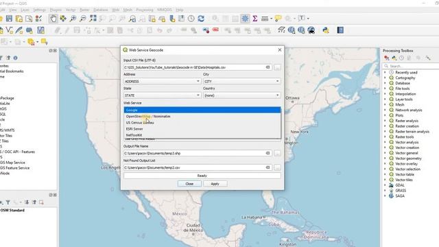 QGIS tutorial - How to Geocode in QGIS using MMQGIS plugin смотреть онлайн
